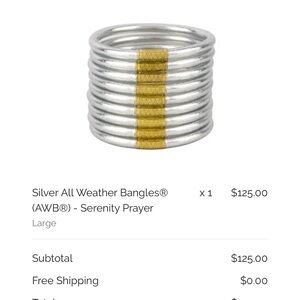 BudhaGirl Silver All Weather Bangles, Size Large, Budha Girl